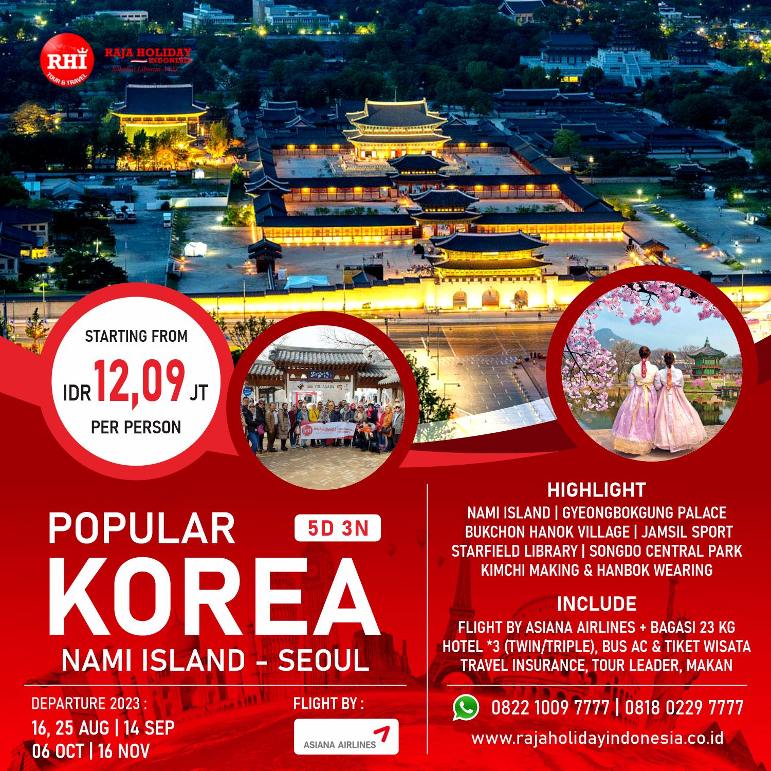 harga tour korea selatan 2023
