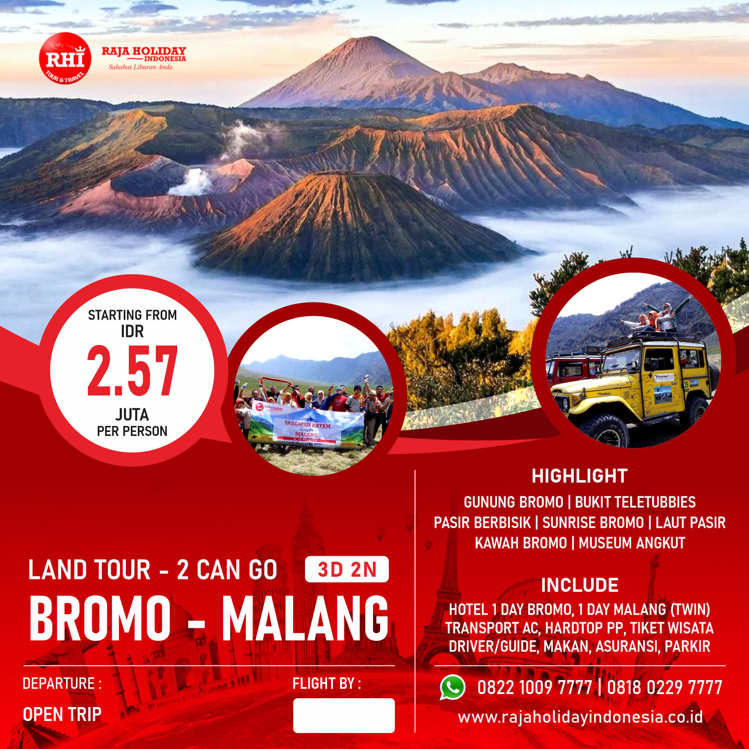 Paket Tour Ke Tempat Lokasi Wisata Terbaik Indonesia 2024   Open Trip Tour Gunung Bromo Malang Jawa Timur Bukit Teletubbies Pasir Berbisik Sunrise Bromo Laut Pasir Kawah Bromo Museum Angkut 2023 