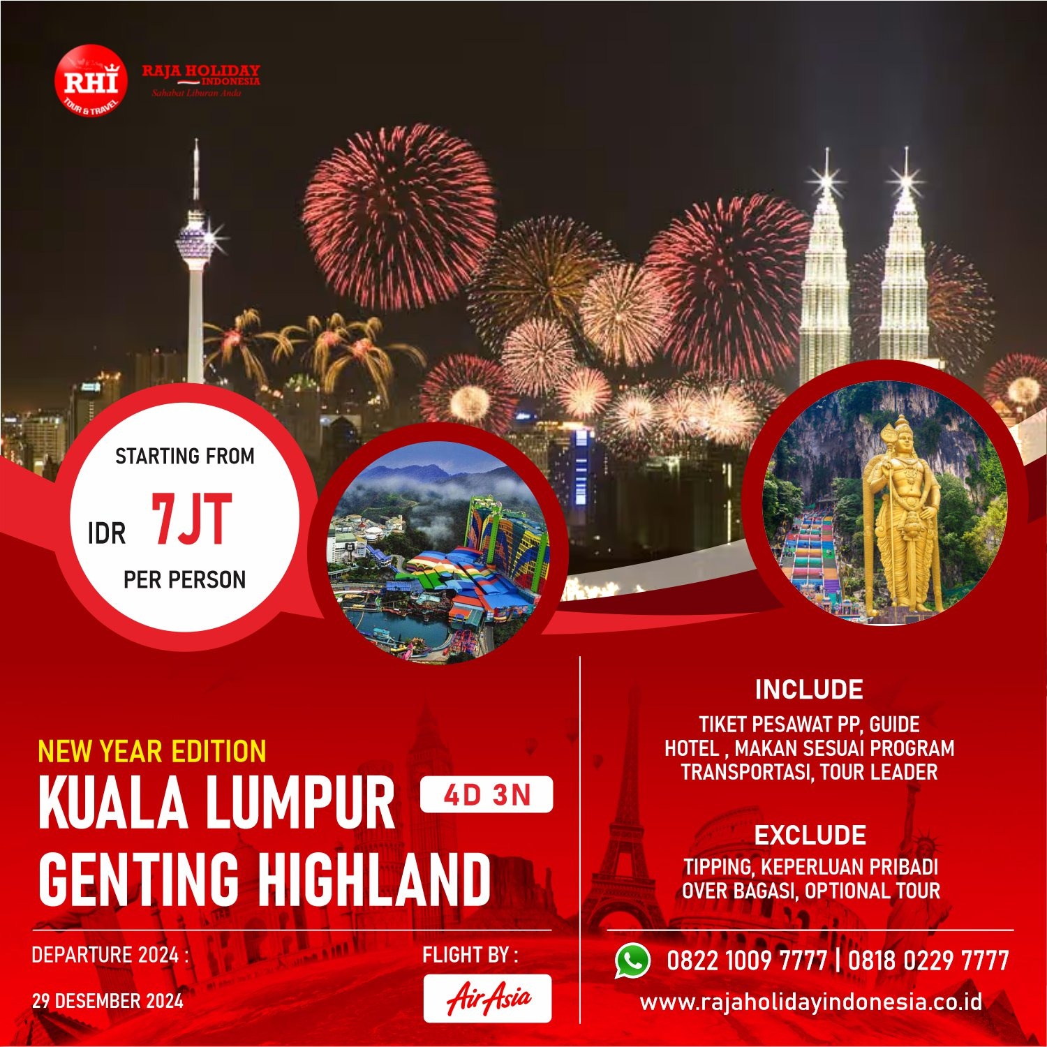 Tahun Baru 2025 Tour Kuala Lumpur + Genting Highland 4D3N